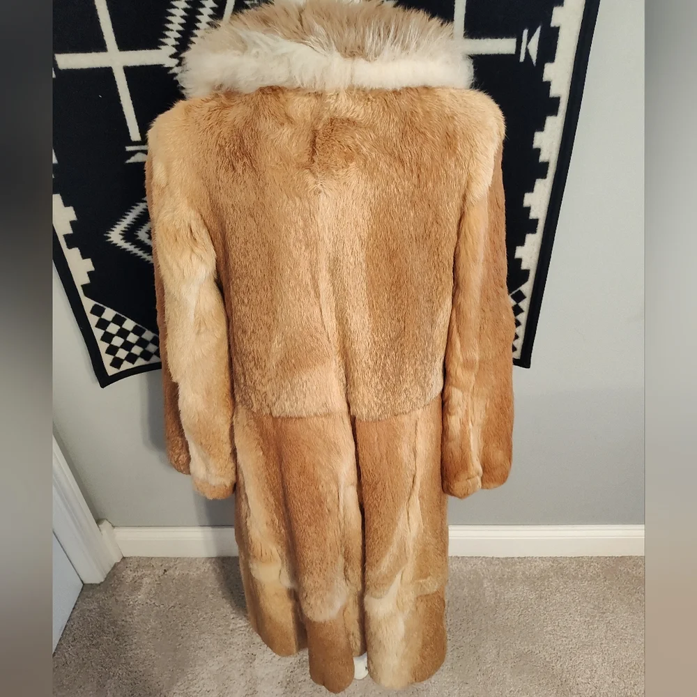 Vintage GUC Jacques St. Laurent Authentic Calf Length Fur Trench Overcoat, Small - Picture 7 of 15